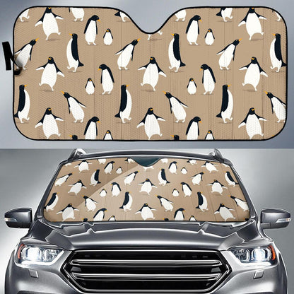 Penguin Pattern Print Design A01 Car Sun Shades-JORJUNE.COM