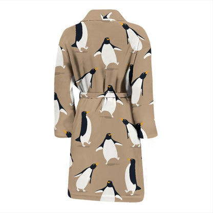 Penguin Pattern Print Design A01 Men Bathrobe-JORJUNE.COM