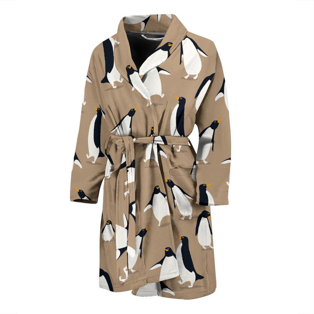 Penguin Pattern Print Design A01 Men Bathrobe-JORJUNE.COM
