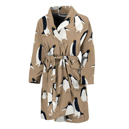 Penguin Pattern Print Design A01 Men Bathrobe-JORJUNE.COM