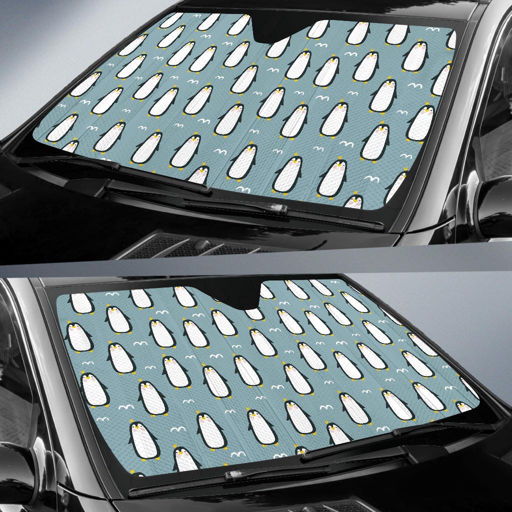 Penguin Pattern Print Design A02 Car Sun Shades-JORJUNE.COM