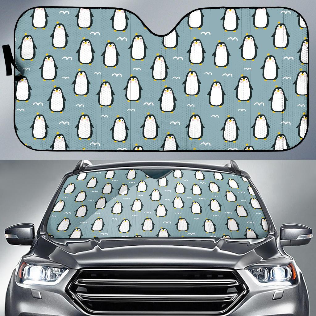 Penguin Pattern Print Design A02 Car Sun Shades-JORJUNE.COM