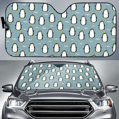 Penguin Pattern Print Design A02 Car Sun Shades-JORJUNE.COM