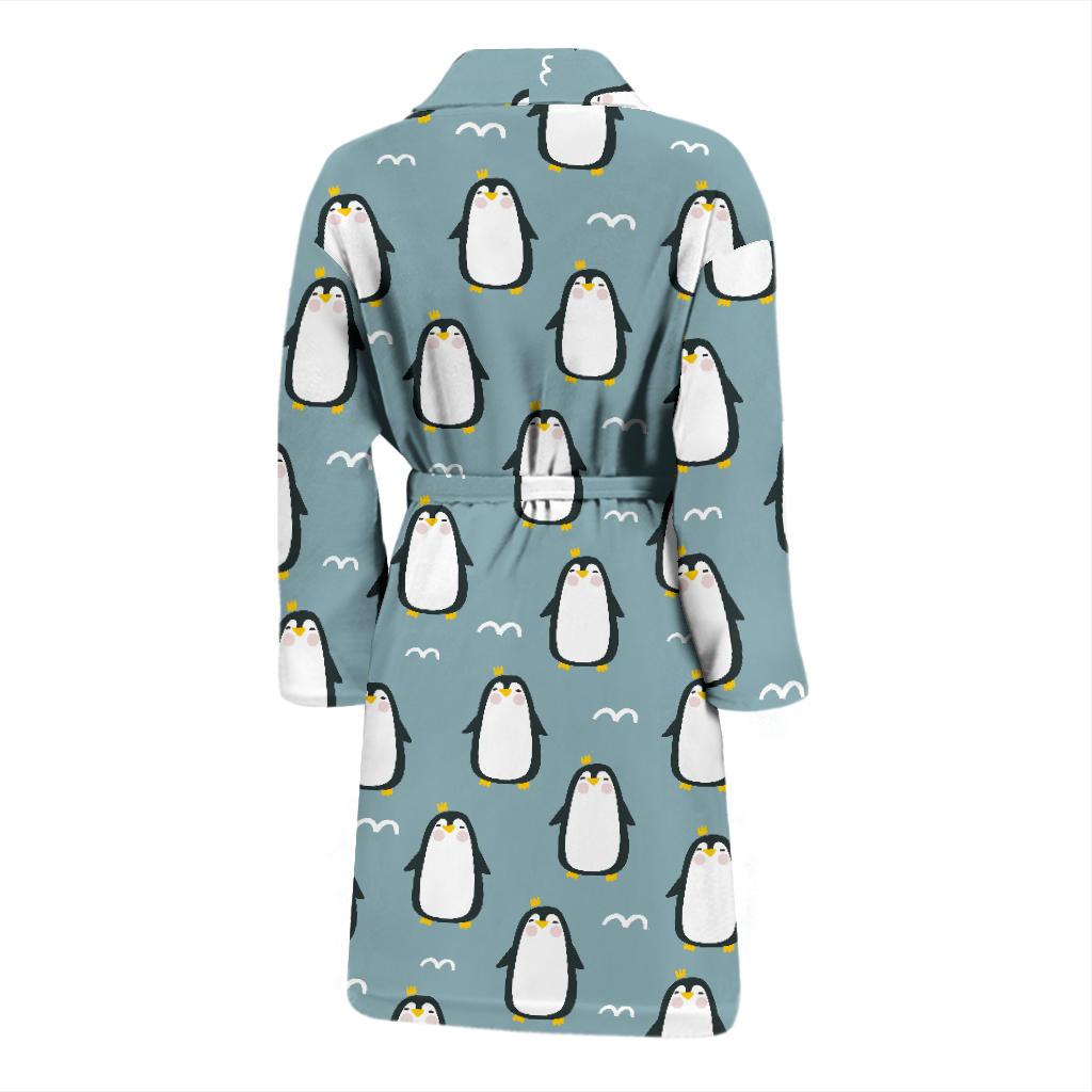 Penguin Pattern Print Design A02 Men Bathrobe-JORJUNE.COM