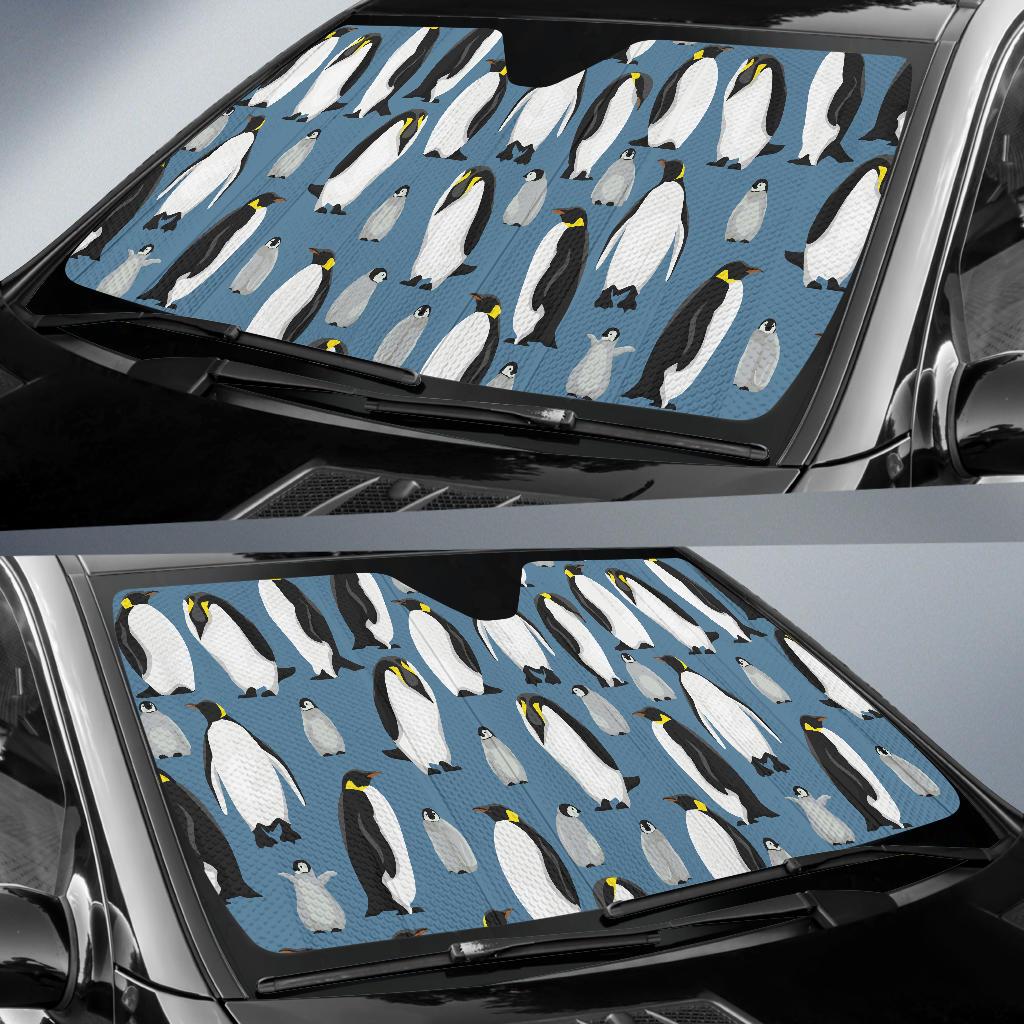 Penguin Pattern Print Design A03 Car Sun Shades-JORJUNE.COM