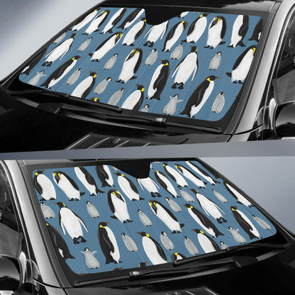 Penguin Pattern Print Design A03 Car Sun Shades-JORJUNE.COM