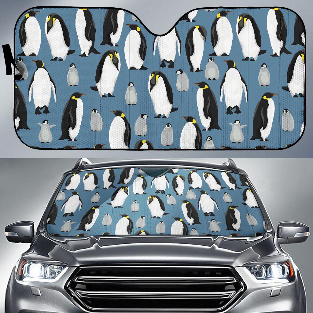 Penguin Pattern Print Design A03 Car Sun Shades-JORJUNE.COM