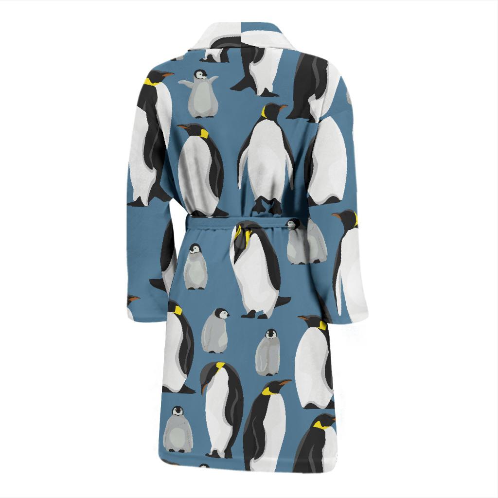 Penguin Pattern Print Design A03 Men Bathrobe-JORJUNE.COM