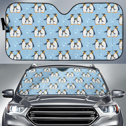 Penguin Pattern Print Design A04 Car Sun Shades-JORJUNE.COM
