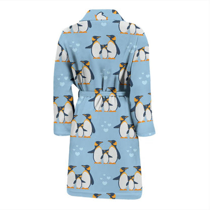 Penguin Pattern Print Design A04 Men Bathrobe-JORJUNE.COM