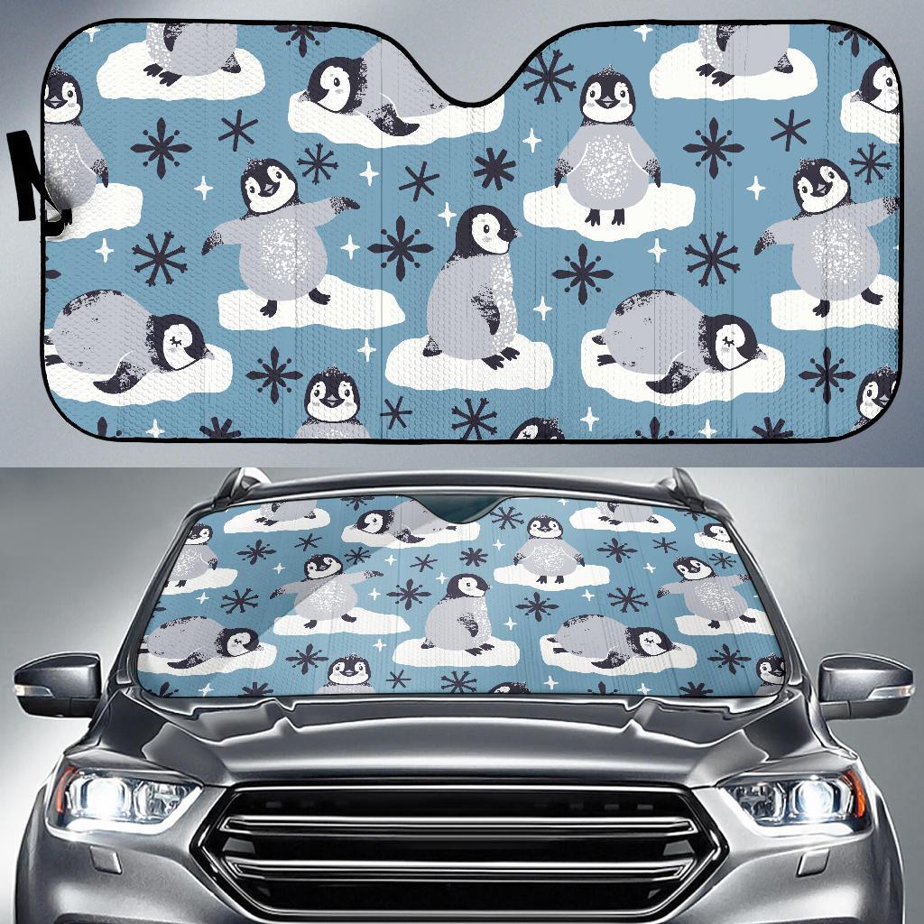 Penguin Pattern Print Design A05 Car Sun Shades-JORJUNE.COM
