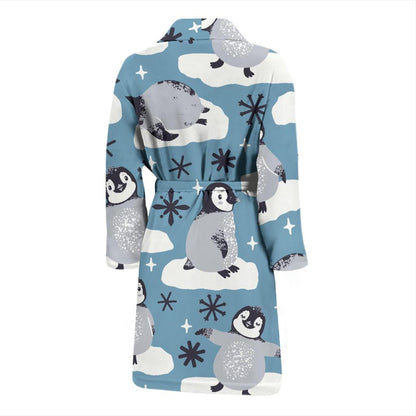 Penguin Pattern Print Design A05 Men Bathrobe-JORJUNE.COM