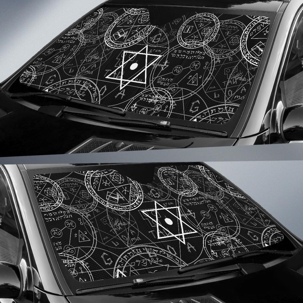 Pentagram Pattern Print Design A01 Car Sun Shades-JORJUNE.COM