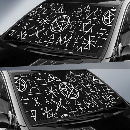 Pentagram Pattern Print Design A02 Car Sun Shades-JORJUNE.COM