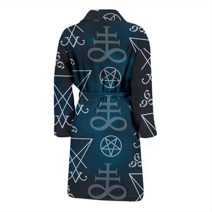 Pentagram Pattern Print Design A03 Men Bathrobe-JORJUNE.COM