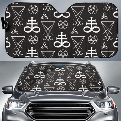 Pentagram Pattern Print Design A04 Car Sun Shades-JORJUNE.COM