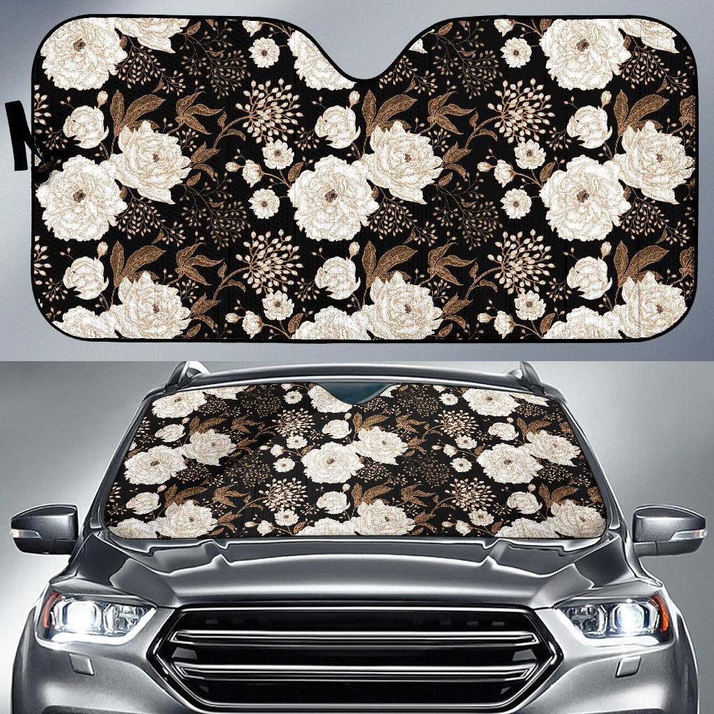 Peony Pattern Print Design A02 Car Sun Shades-JORJUNE.COM
