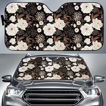 Peony Pattern Print Design A02 Car Sun Shades-JORJUNE.COM