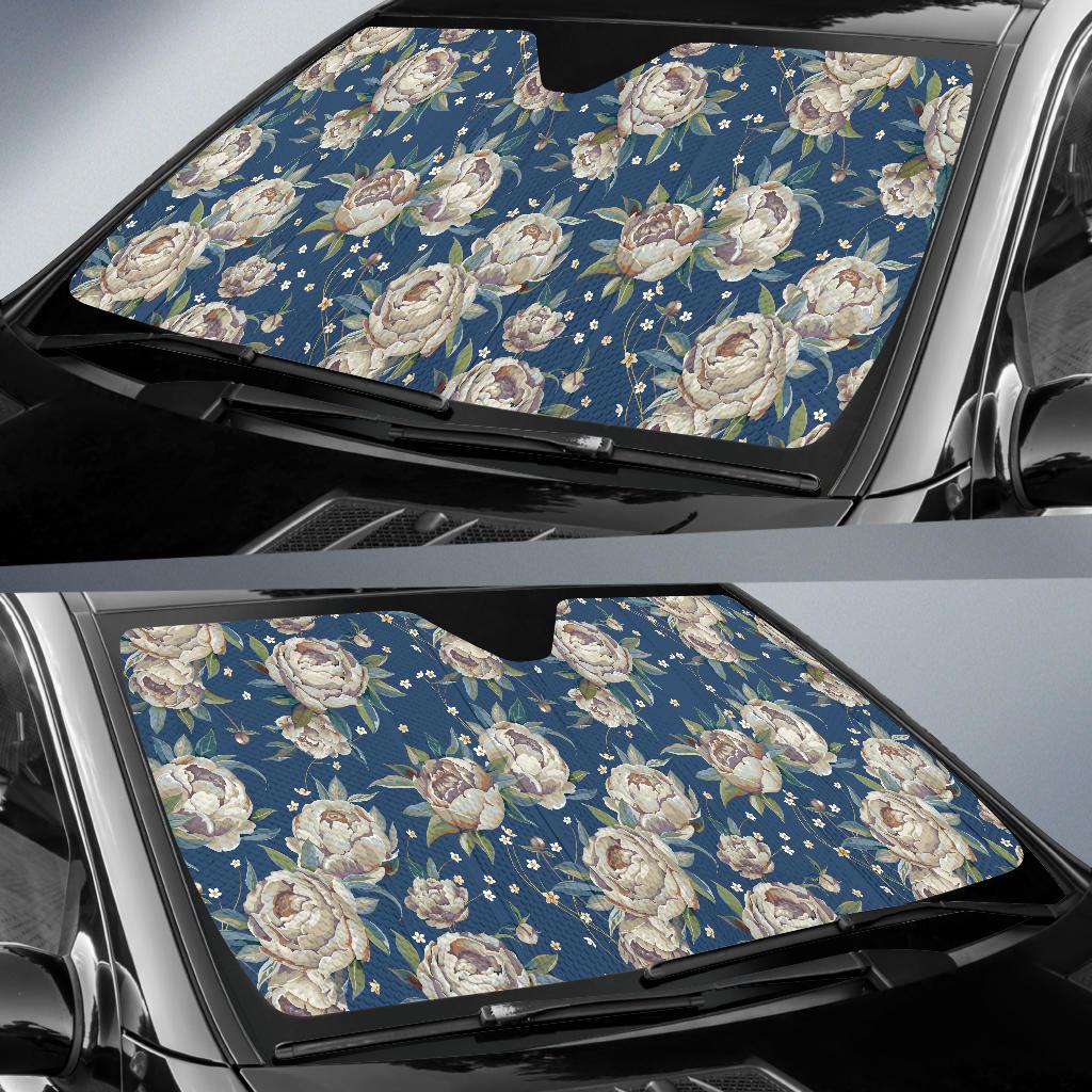 Peony Pattern Print Design A03 Car Sun Shades-JORJUNE.COM