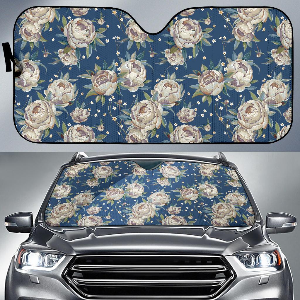 Peony Pattern Print Design A03 Car Sun Shades-JORJUNE.COM