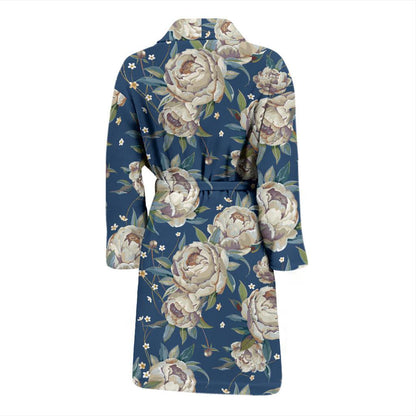 Peony Pattern Print Design A03 Men Bathrobe-JORJUNE.COM