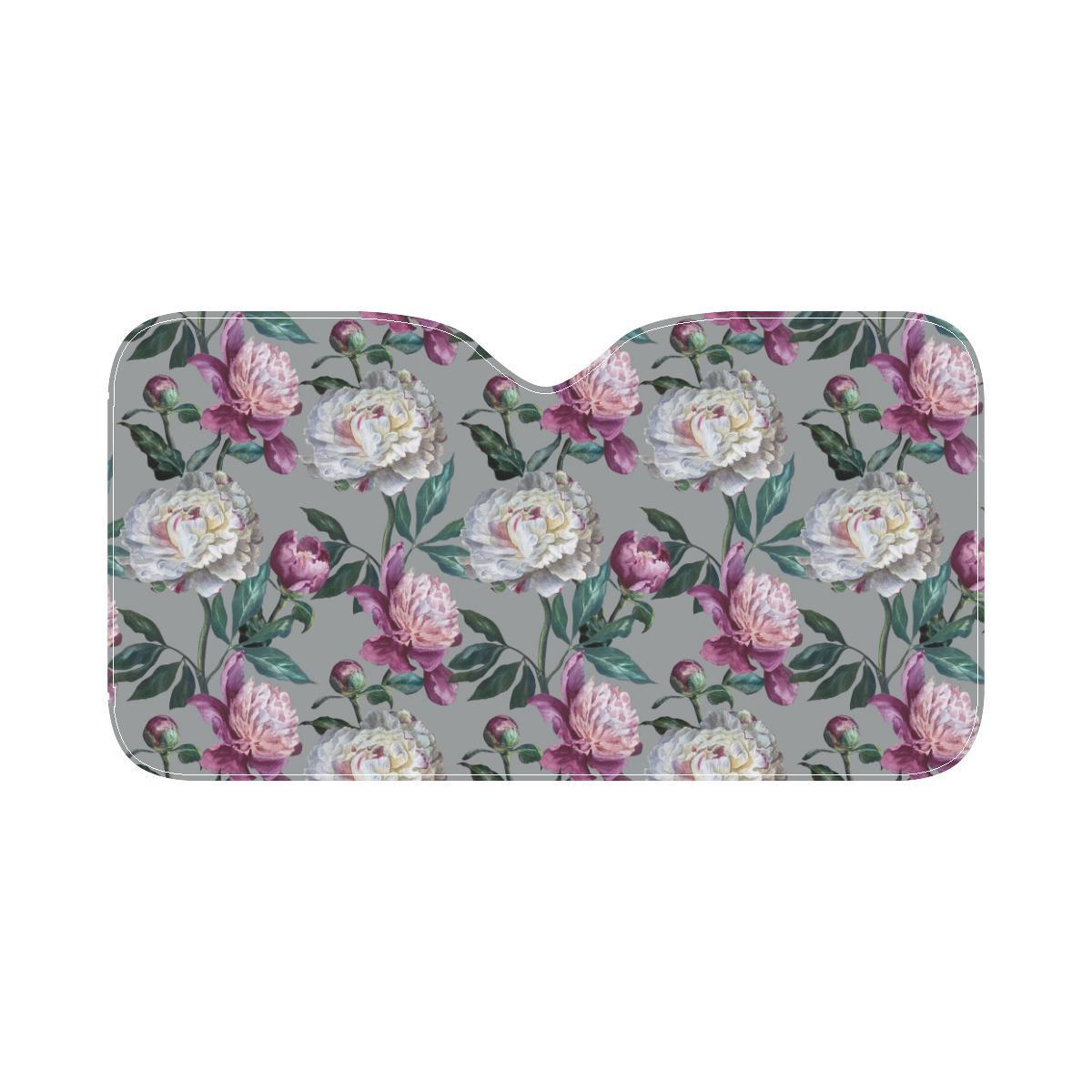 Peony Pattern Print Design PE01 Car Sun Shade-JorJune