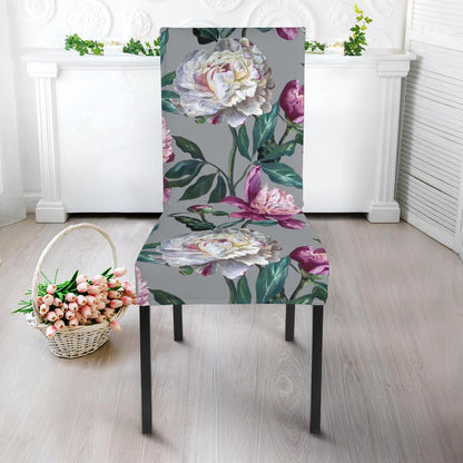 Peony Pattern Print Design PE01 Dining Chair Slipcover-JORJUNE.COM