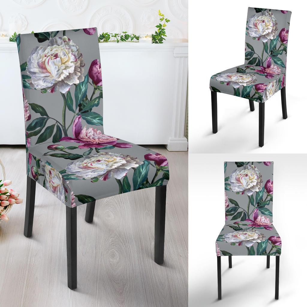 Peony Pattern Print Design PE01 Dining Chair Slipcover-JORJUNE.COM
