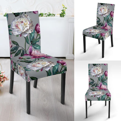 Peony Pattern Print Design PE01 Dining Chair Slipcover-JORJUNE.COM