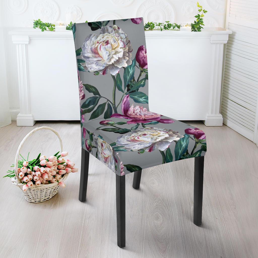Peony Pattern Print Design PE01 Dining Chair Slipcover-JORJUNE.COM