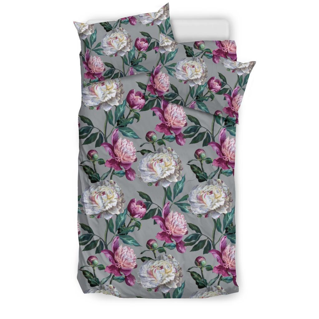 Peony Pattern Print Design PE01 Duvet Cover Bedding Set-JORJUNE.COM
