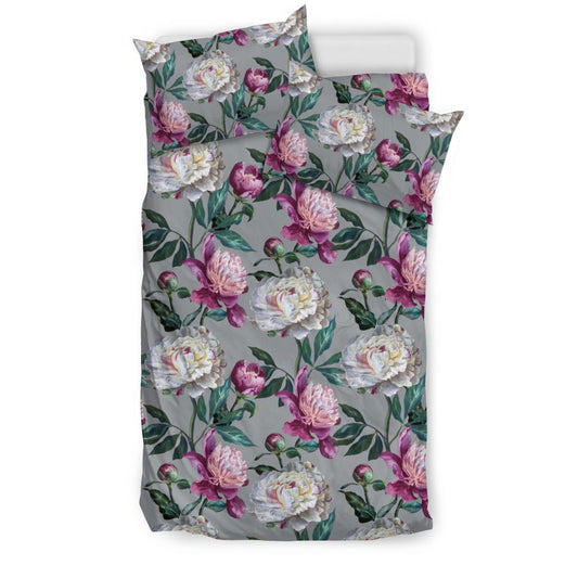 Peony Pattern Print Design PE01 Duvet Cover Bedding Set-JORJUNE.COM