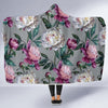 Peony Pattern Print Design PE01 Hooded Blanket-JORJUNE.COM