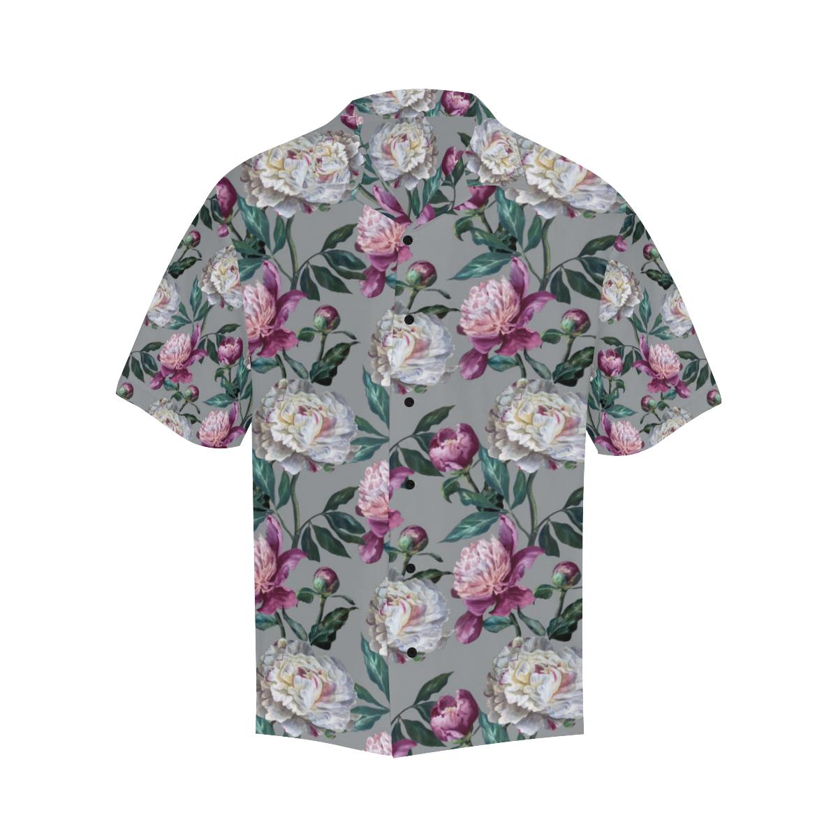 Peony Pattern Print Design PE01 Men Hawaiian Shirt-JorJune