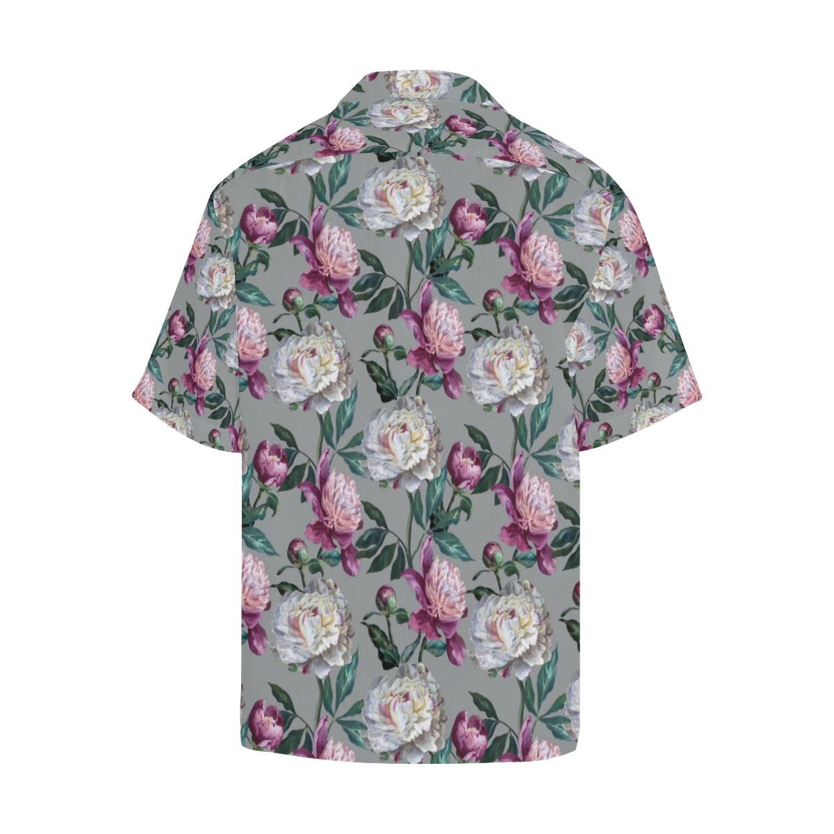 Peony Pattern Print Design PE01 Men Hawaiian Shirt-JorJune
