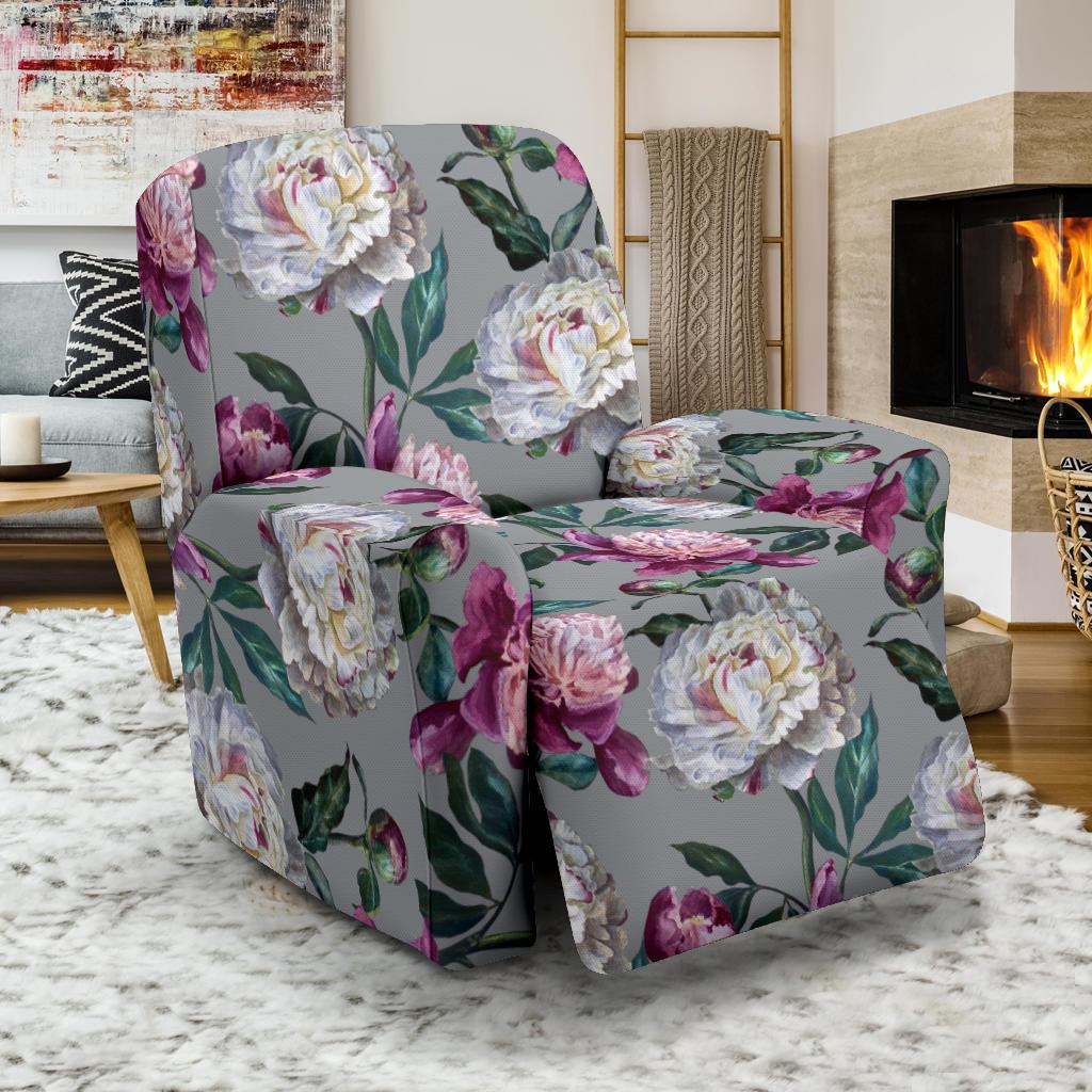 Peony Pattern Print Design PE01 Recliner Slipcover-JORJUNE.COM