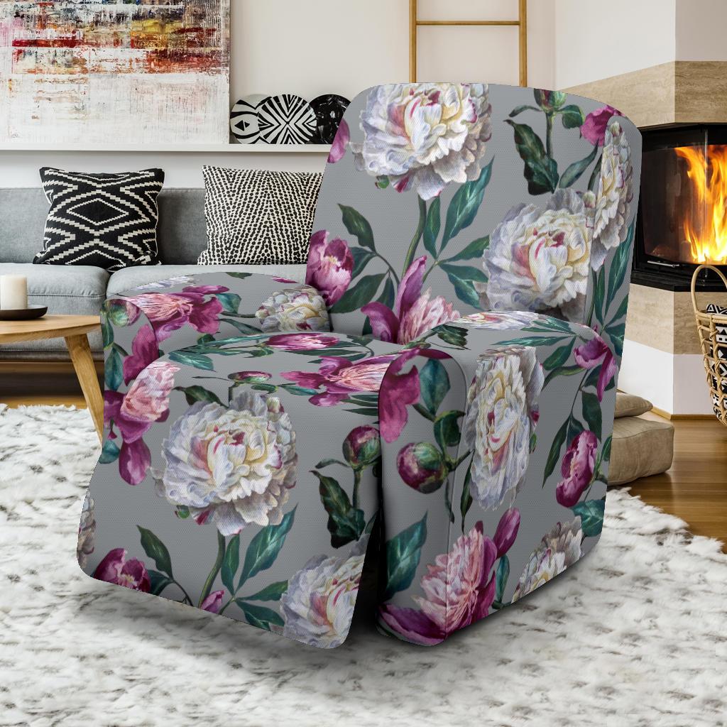 Peony Pattern Print Design PE01 Recliner Slipcover-JORJUNE.COM