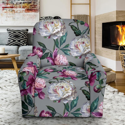 Peony Pattern Print Design PE01 Recliner Slipcover-JORJUNE.COM
