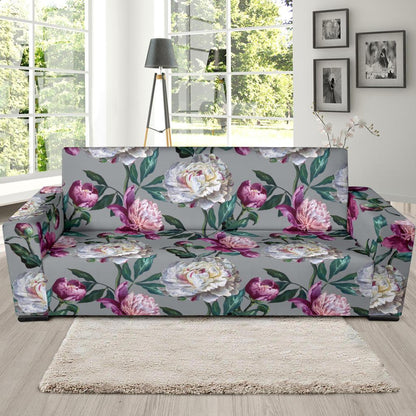 Peony Pattern Print Design PE01 Sofa Slipcover-JORJUNE.COM