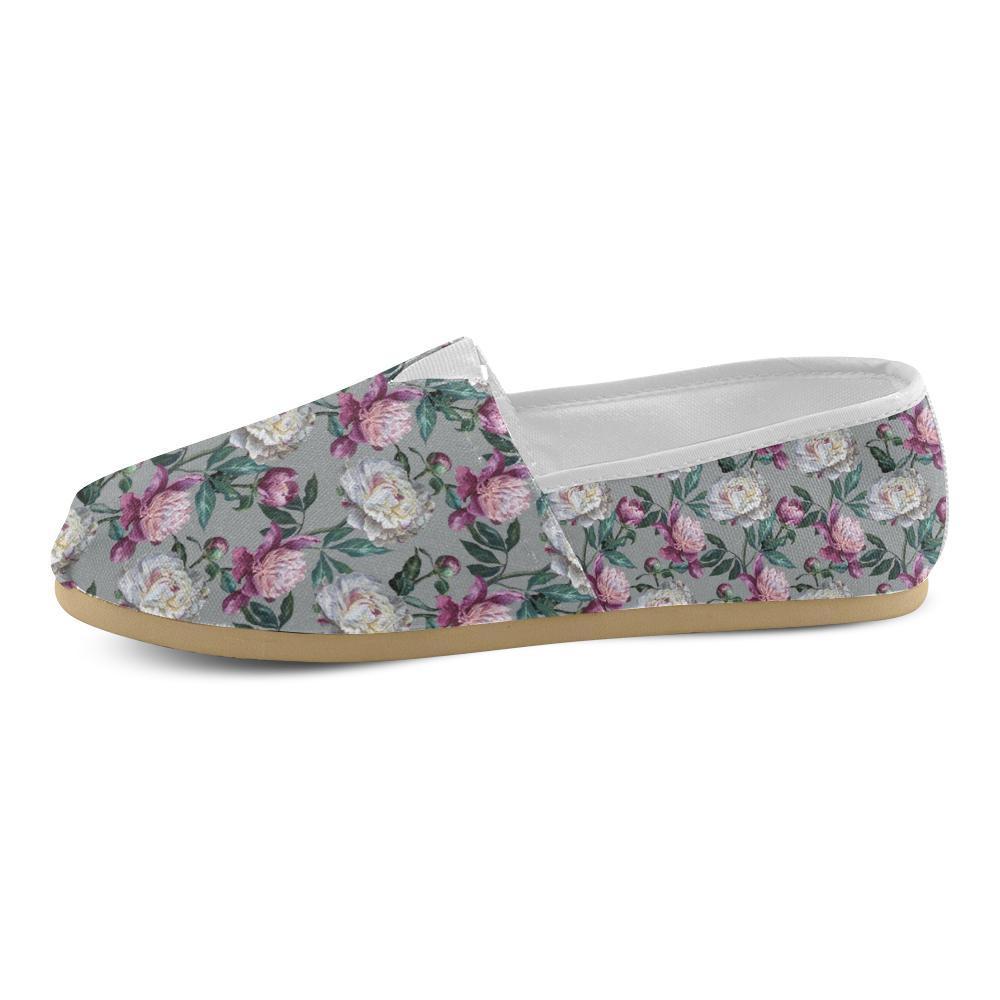 Peony Pattern Print Design PE01 Women Casual Shoes-JorJune.com