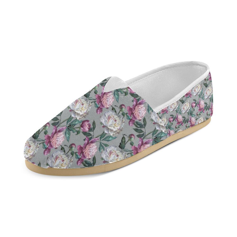 Peony Pattern Print Design PE01 Women Casual Shoes-JorJune.com