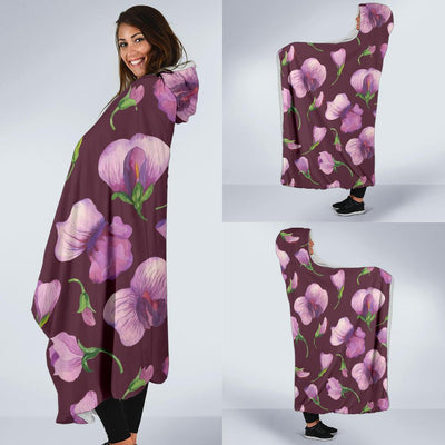 Peony Pattern Print Design PE010 Hooded Blanket-JORJUNE.COM