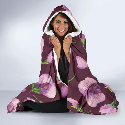 Peony Pattern Print Design PE010 Hooded Blanket-JORJUNE.COM