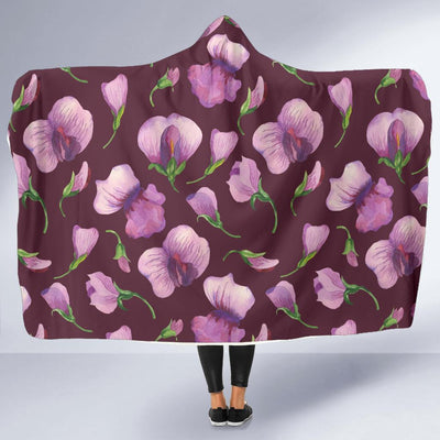 Peony Pattern Print Design PE010 Hooded Blanket-JORJUNE.COM