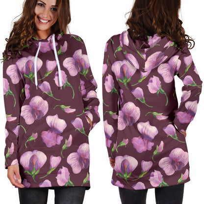Peony Pattern Print Design PE010 Women Hoodie Dress