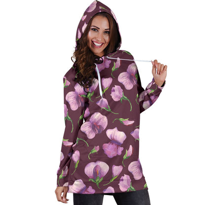 Peony Pattern Print Design PE010 Women Hoodie Dress