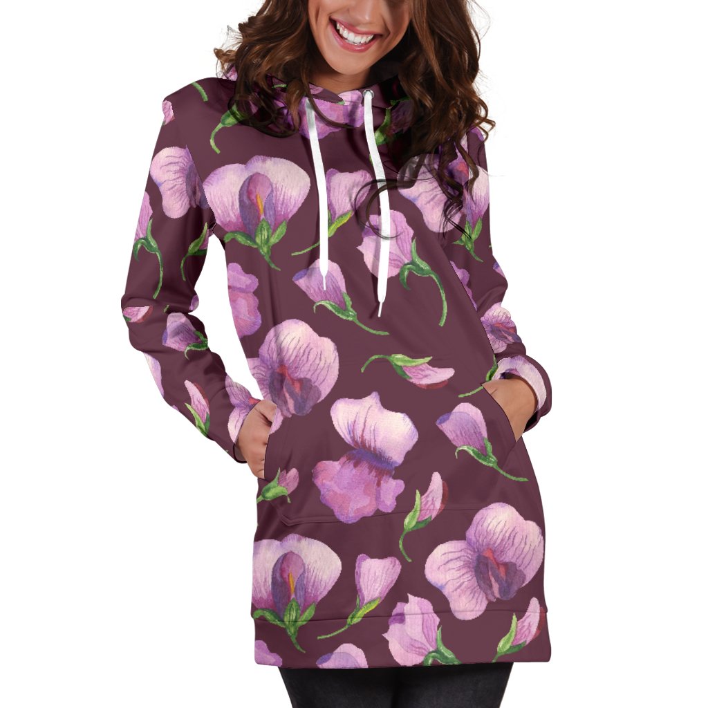 Peony Pattern Print Design PE010 Women Hoodie Dress