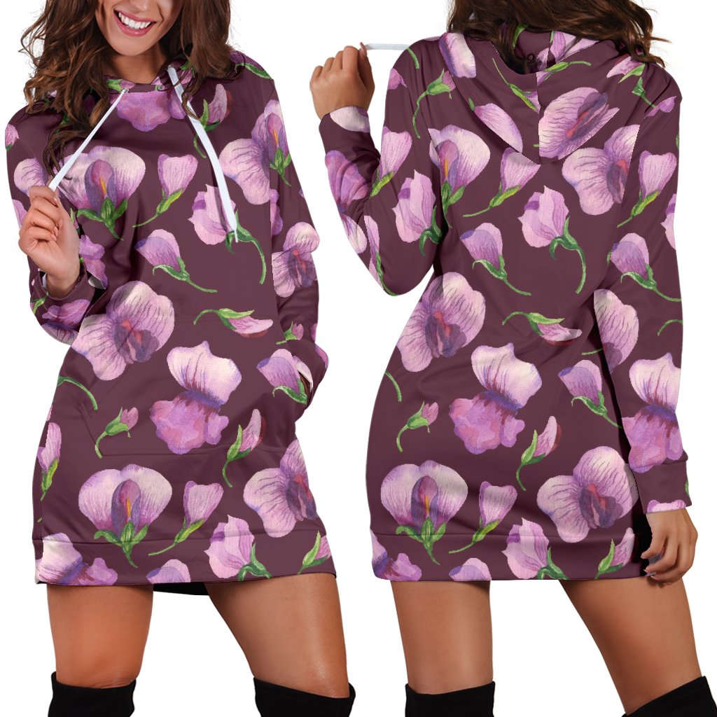 Peony Pattern Print Design PE010 Women Hoodie Dress