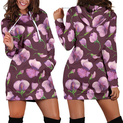 Peony Pattern Print Design PE010 Women Hoodie Dress