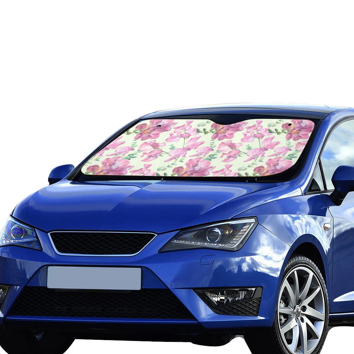 Peony Pattern Print Design PE011 Car Sun Shade-JorJune
